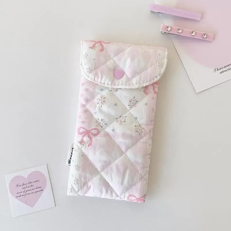 organisateur voyage polyester motifs floraux rubans roses bleus protection lunettes papeterie cosmétiques transport étudiants jeunes filles