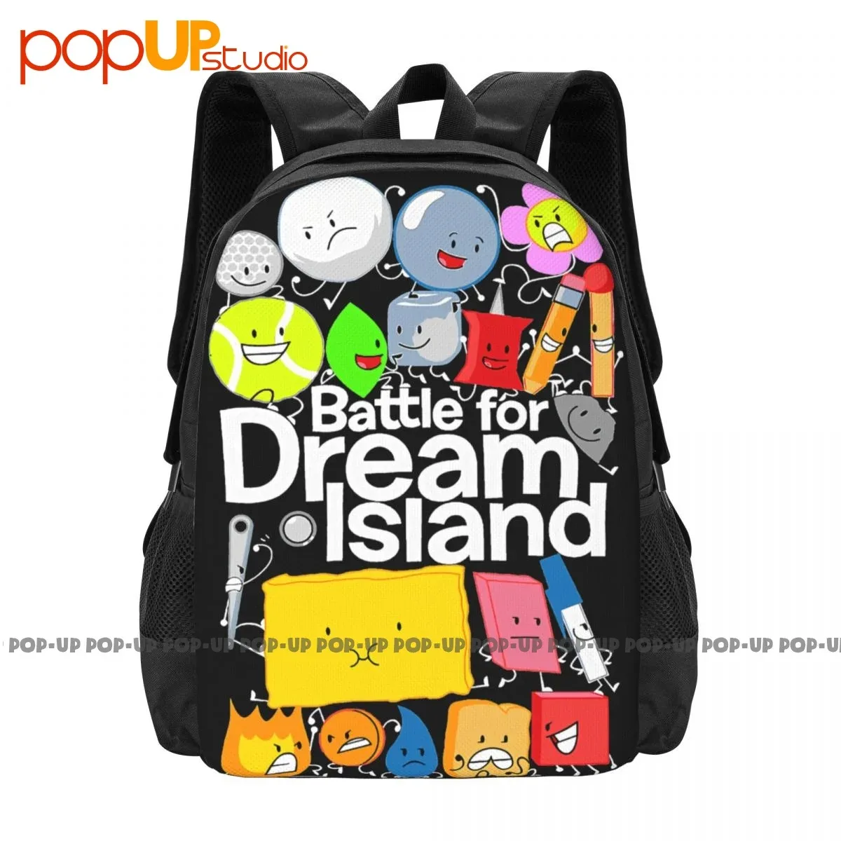 sac dos polyester imprimé dessins animés battle for dream island poignée souple bandoulière régulable grande capacité usage voyage école alpinisme tourisme
