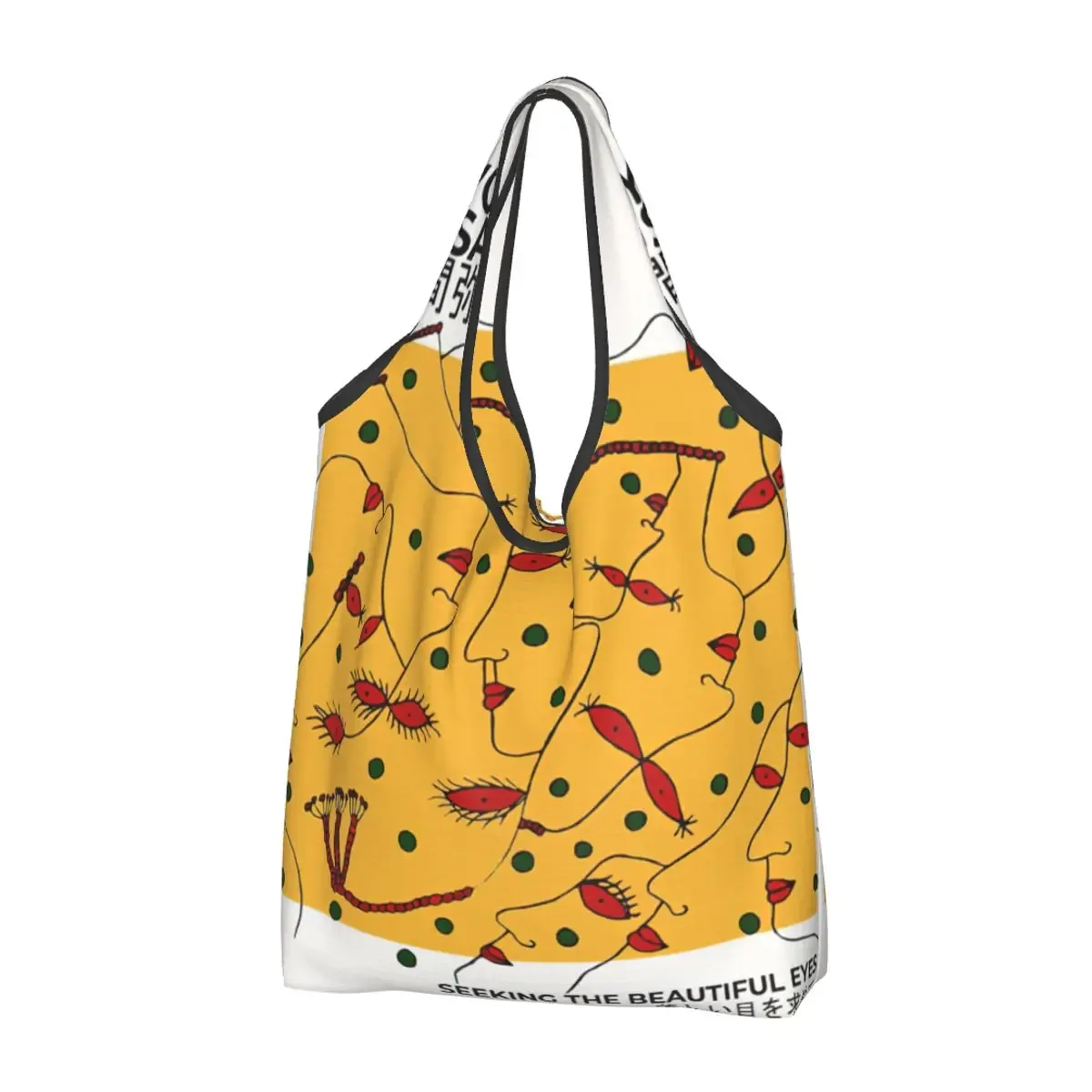 sacs à provisions personnalisés pour femmes, sacs fourre-tout d'épicerie portables, grande capacité, germination yayoi kusama