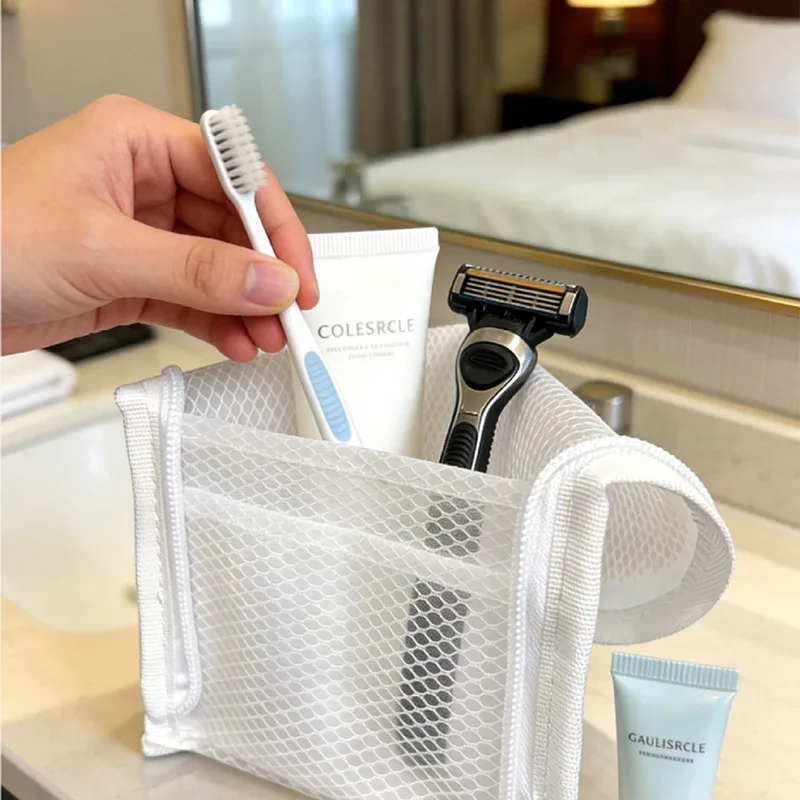 organisateur voyage maille eva gris clair multi compartiments suspension pochette rangement cosmétiques utilisation quotidien voyage