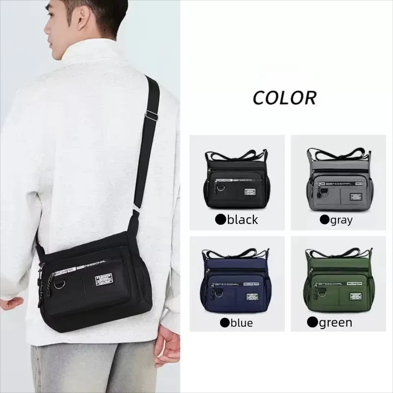 sac bandoulière pour homme, grande capacité, multi-poches, idéal pour les trajets quotidiens, les affaires et les voyages
