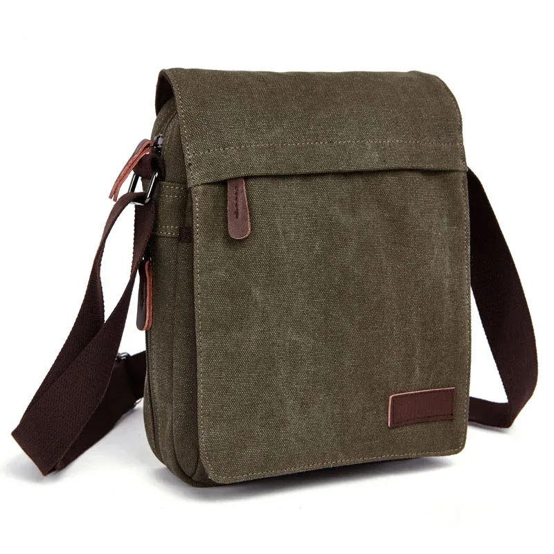 sac à bandoulière décontracté pour homme, sac messager vintage en toile unie, sacoche tendance pour téléphone portable, sacoche bandoulière pour homme