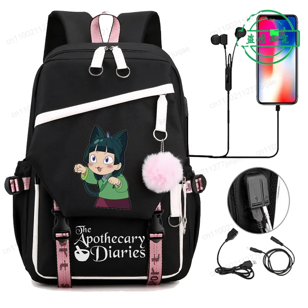retour à l'école sac à dos pour filles garçons adolescent les journaux d'apothicaire maomao mode usb sacs d'école voyage sacs à dos mochila