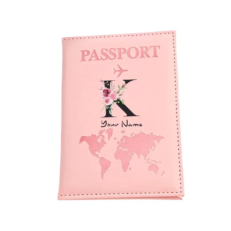 étui de passeport personnalisé, cadeau de voyage personnalisé avec nom/texte pour hommes, femmes, voyageurs - portefeuille porte-passeport léger et à fermeture ouverte