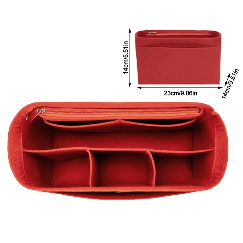 sac d'insertion en feutre grande capacité avec fermeture éclair, organisateur de sac à main multi-poches, sac intérieur doublé pour lv speedy25/30/35/gentlewoman
