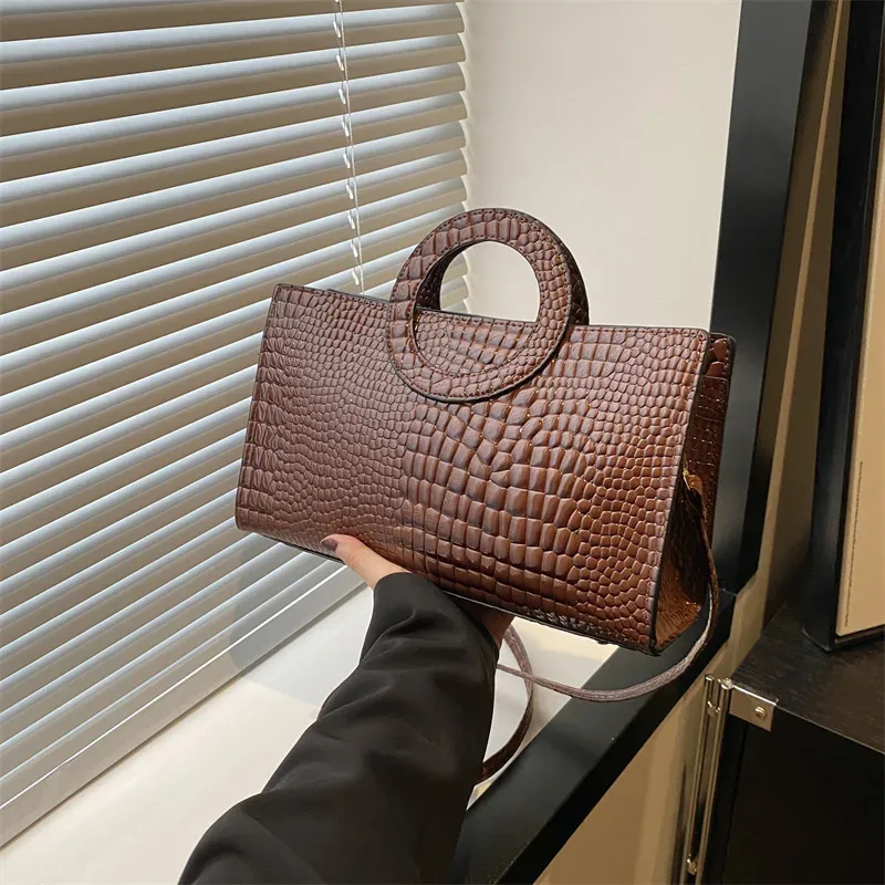 sacs à main en cuir pu motif crocodile pour femmes, sac carré vert, marque de mode, sacs à bandoulière, pochettes féminines