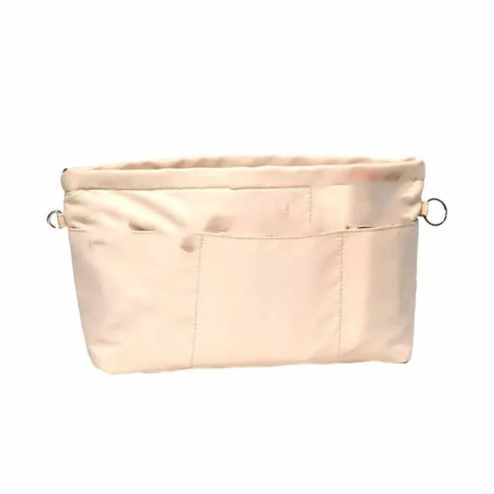 sac de rangement cosmétique avec fermeture éclair, sacs de rangement multi-poches, sac à main multifonctionnel, sac intérieur de couleur unie