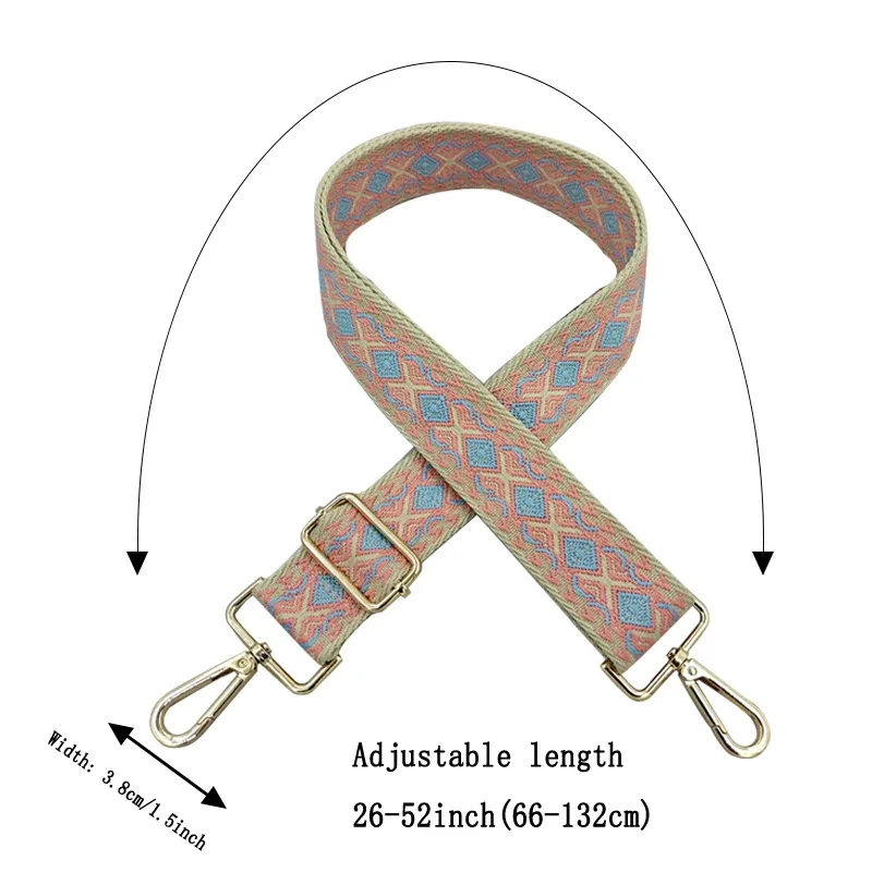 bandoulière rétro en diamant, sangle de sac à bandoulière à la mode et réglable, accessoires de bagages remplaçables