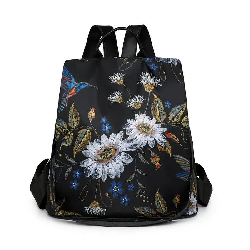 sac à dos oxford étanche pour femmes, sac à dos antivol à la mode, sac d'école imprimé de haute qualité, grande capacité, 2024