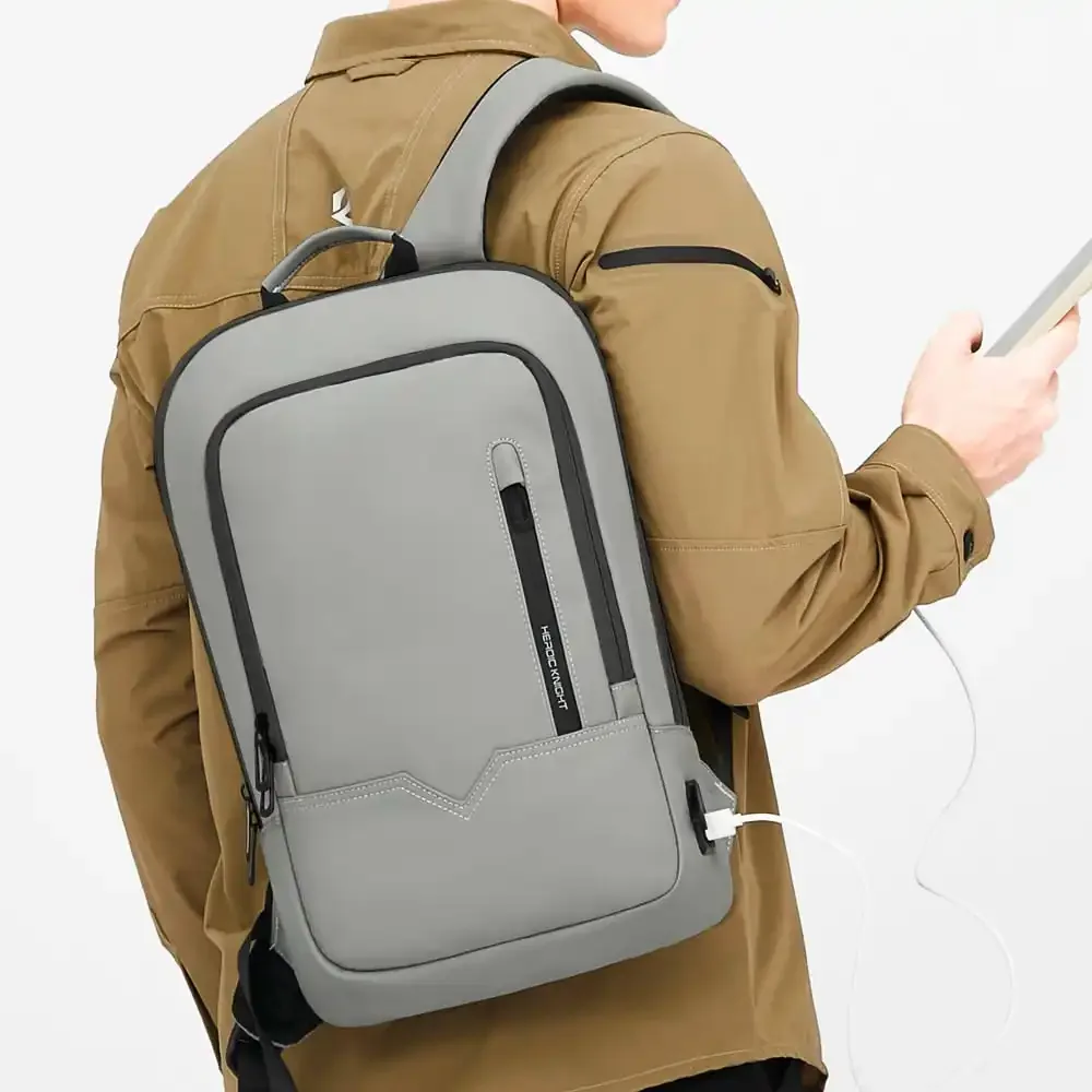 sac à dos heroic knight pour ordinateur portable de 14 pouces, sac à dos multifonctionnel pour hommes, étanche, avec chargement usb, pour le travail et les voyages