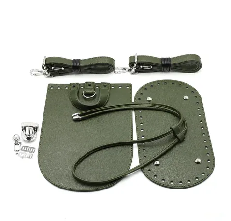 1 ensemble de sacs à main faits à la main en cuir pu avec fond de sac, accessoires de quincaillerie et bandoulière pour sac à main, pour sac à dos diy pour femme