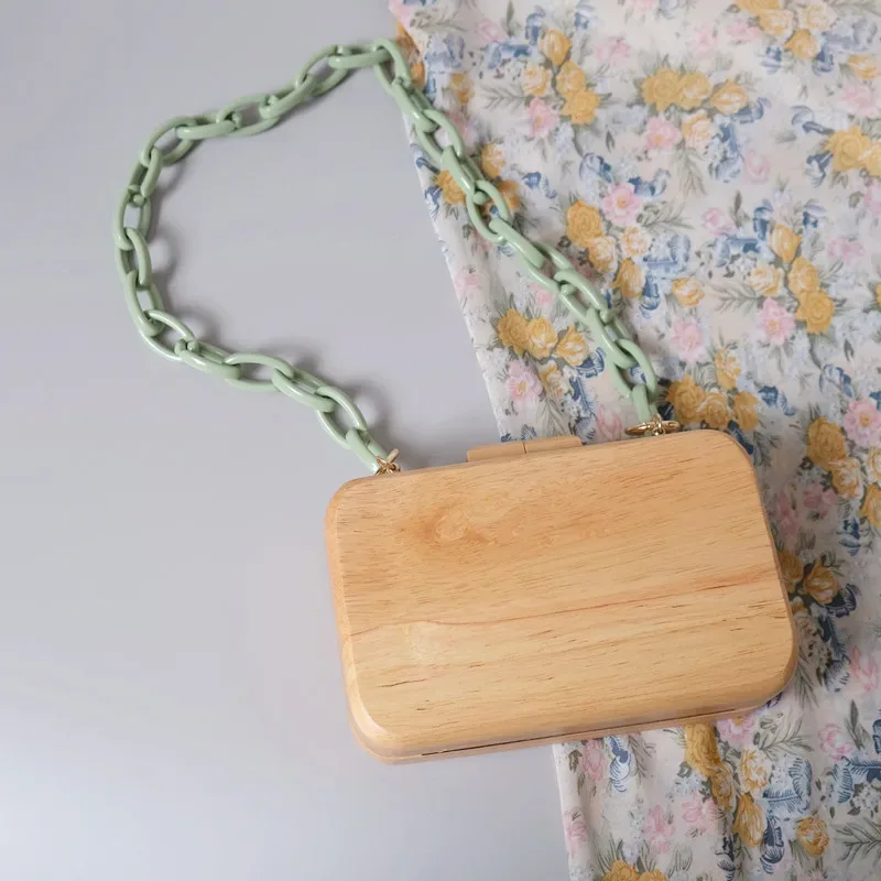 nouvelle chaîne de sac à main femme tendance, accessoire mignon en résine acrylique verte, sangle de luxe pour sac à bandoulière et pochette femme