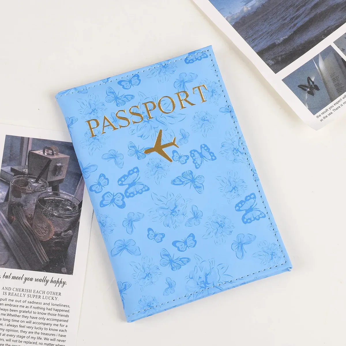 housse de protection pour passeport de voyage, porte-passeport, portefeuille, cadeau, étui pour cartes en cuir pu, sacs de rangement unisexes pour cartes