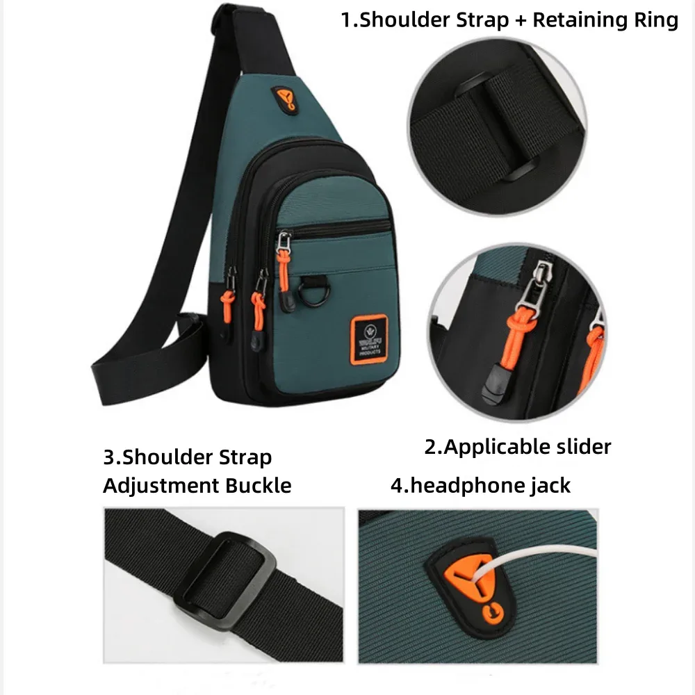 sac de poitrine pour hommes, sac à main léger en tissu oxford, sac à bandoulière élégant et décontracté, sacs de taille pour hommes