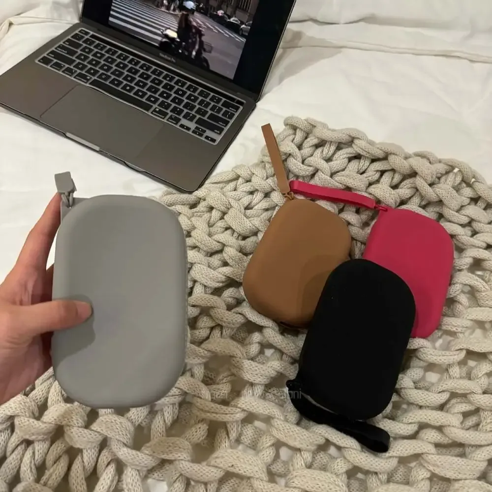 sac cosmétique en silicone de couleur morandi, porte-monnaie, grande capacité, sac de rangement multifonction, porte-pinceaux de maquillage, couleur unie