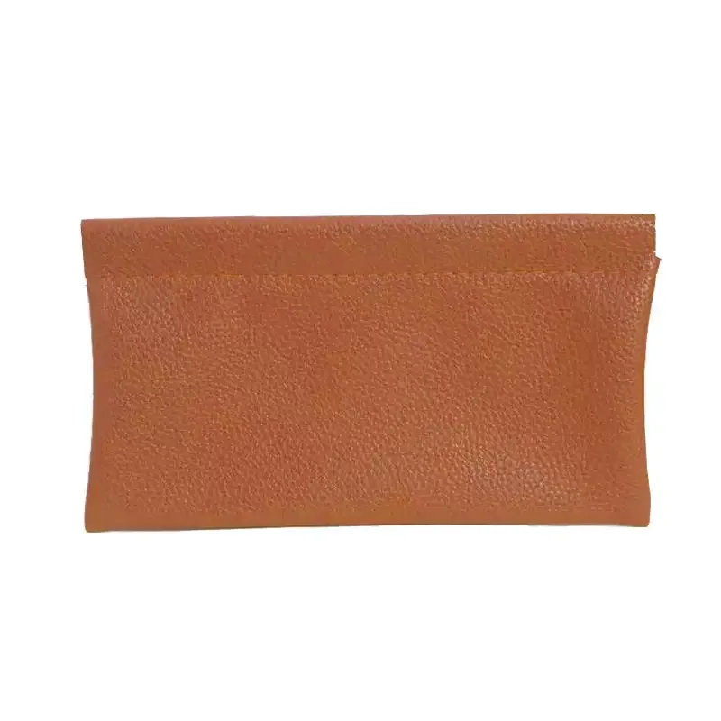 portefeuille long en cuir pu première couche, couleur unie, à fermeture automatique, pour passeport, permis de conduire, documents, câble de données et trousse à cosmétiques
