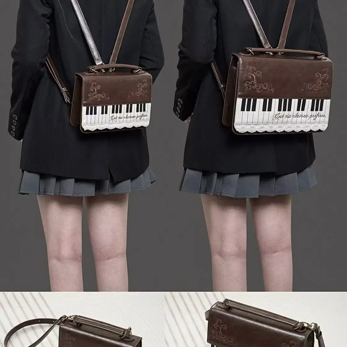 rétro artistique piano femmes sac dentelle bandoulière sac à bandoulière simple sac de transport élégant sac à dos pour fille cadeau 01-bp-gqlsgw