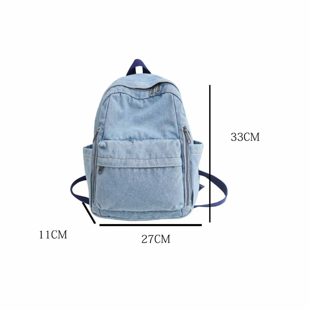 sac à dos en denim de grande capacité pour garçons et filles, sac à dos de voyage personnalisé, sac à dos personnalisé avec tous les noms, nom brodé, 03