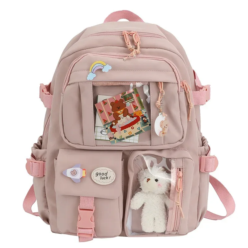 sac à dos scolaire à boucle, couleur bonbon, tendance, mignon, style coréen, sac à bandoulière pour étudiantes, sac à dos universitaire pour adolescentes