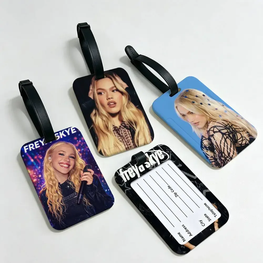 étiquette d'identification de bagages en pvc singer f-freya skye, porte-carte d'informations anti-perte, étiquette de nom pour valise de voyage