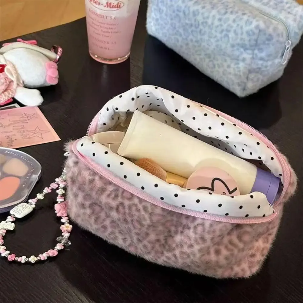 organisateur de toilette de voyage grande capacité, trousse de maquillage portable à imprimé léopard pour femmes, pochette de rangement durable