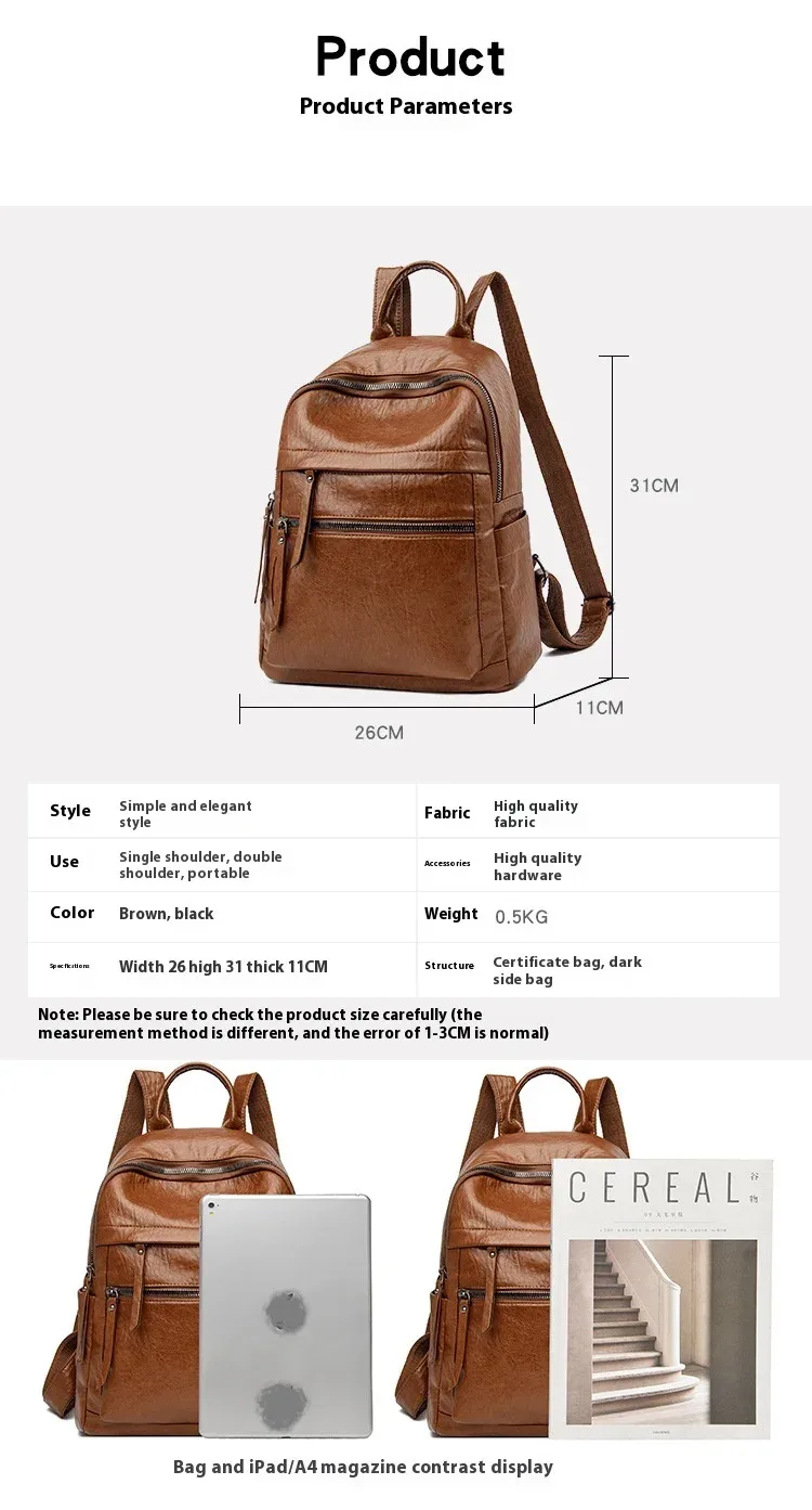 nouveauté sac à dos en cuir pu sac à dos sac à main pour femmes multi-fonctionnel élégant sac à dos pour dames sacs à dos de voyage décontractés