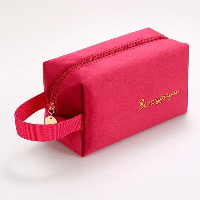 mode femmes sac cosmétique voyage serviette hygiénique maquillage articles de toilette lavage organisateur sac de rangement velours nécessaire maquillage pochette