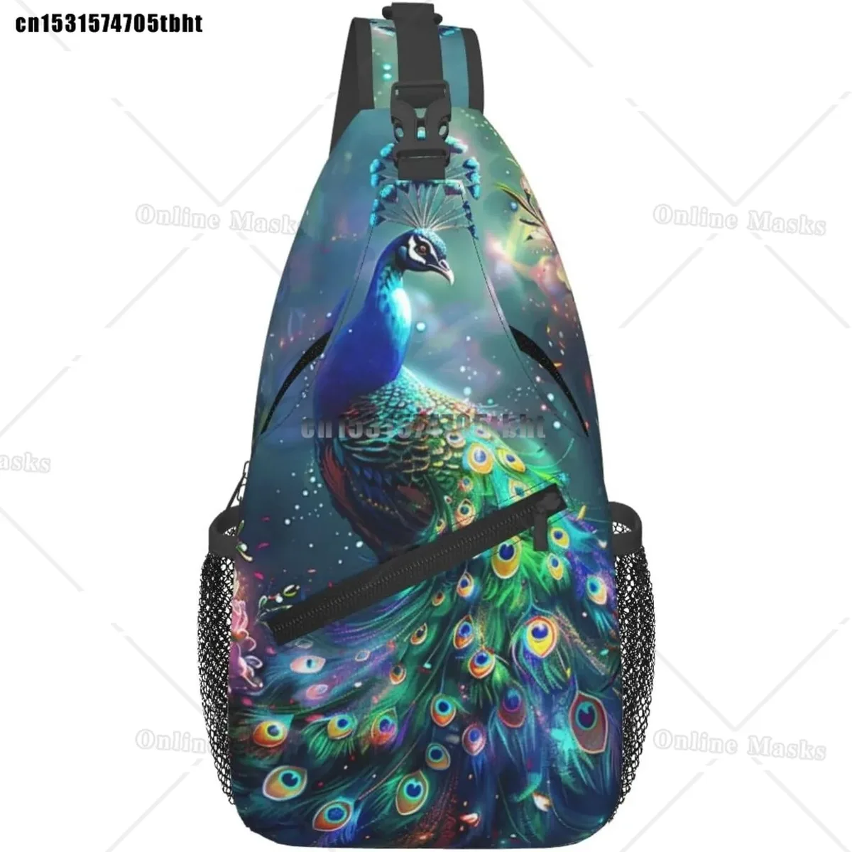 paon sac à bandoulière sac à dos bandoulière beau paon sac à bandoulière sac à dos sac de poitrine voyage randonnée décontracté sport sac à dos