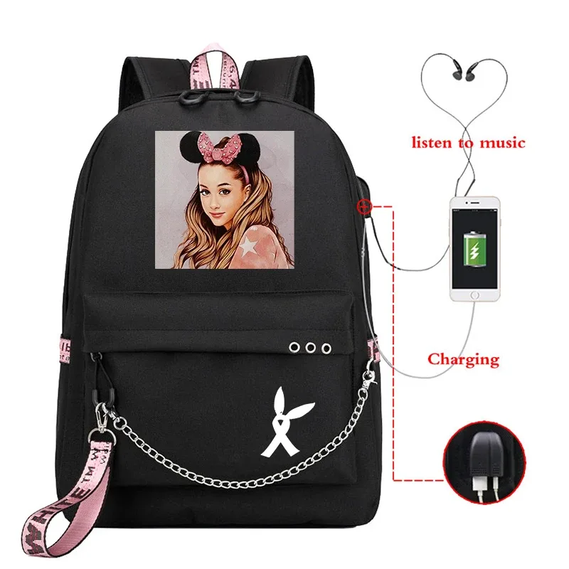 sac à dos ariana grande tendance pour filles, sac d'école pour adolescentes, sacs à dos de voyage pour femmes, sac à dos de randonnée assorti avec tout