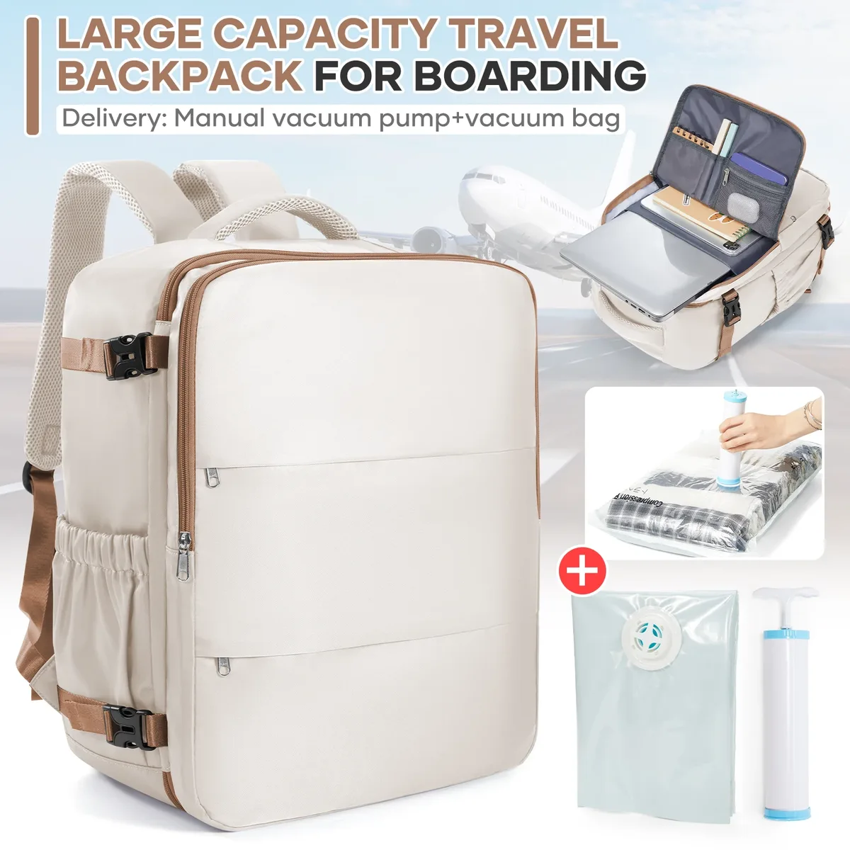 sac à dos de voyage pour cabine d'avion 40x30x20, sac à dos ryanair, bagage à main wizzair, sacs de voyage, sacs sous vide et pompe inclus