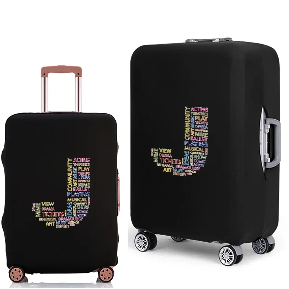 étui à bagages 2022, housse de protection avec texte 26 lettres, motif de voyage, élastique, housse anti-poussière pour valise de 18 à 28 pouces