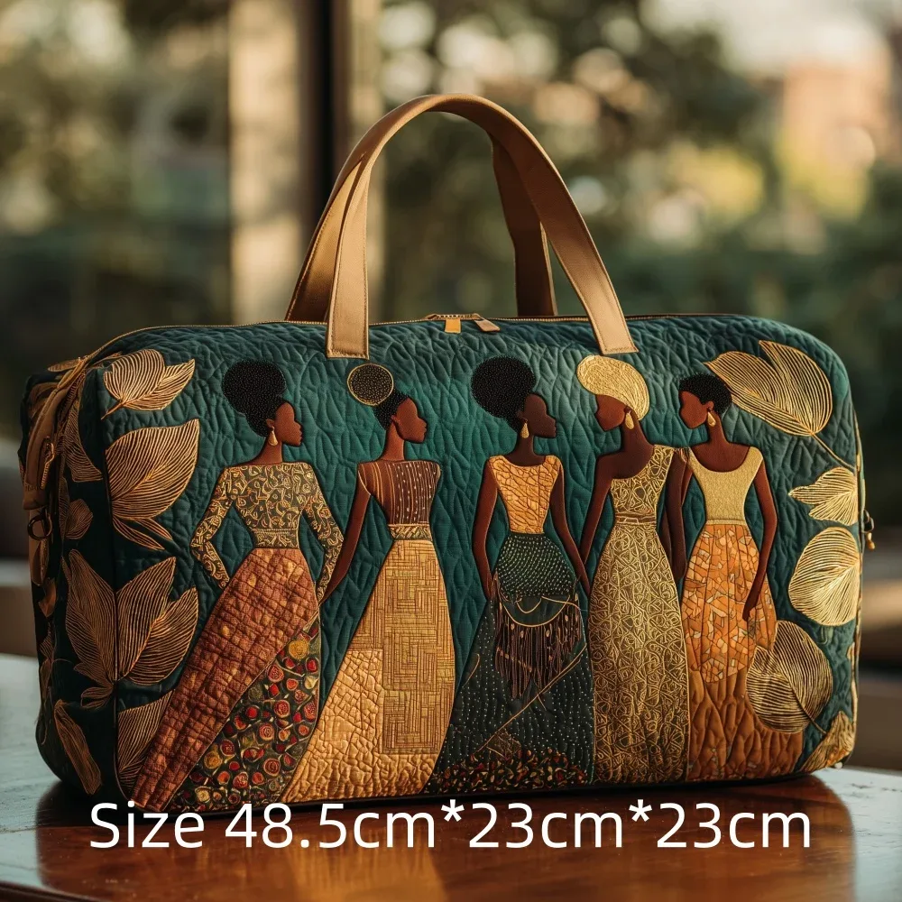 sac de voyage 3d matelassé afrique pour femme, sac de week-end bohème avec imprimé carte des femmes africaines, bagage cabine, sacs de festival uniques
