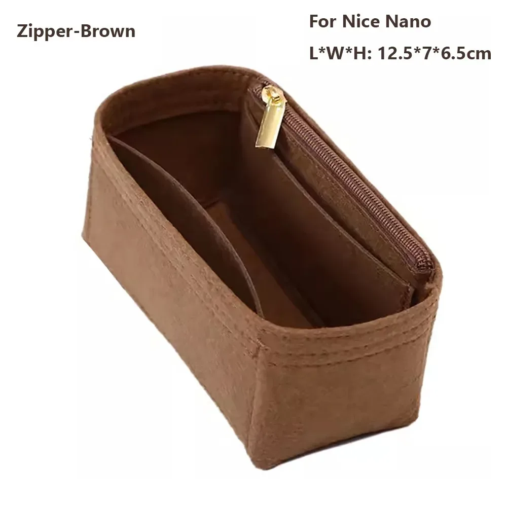 organisateur de sac à main en feutre, support de sac, doublure de sac, rangement portable, sac interne pour lv nice nano/mini/bb/vanity