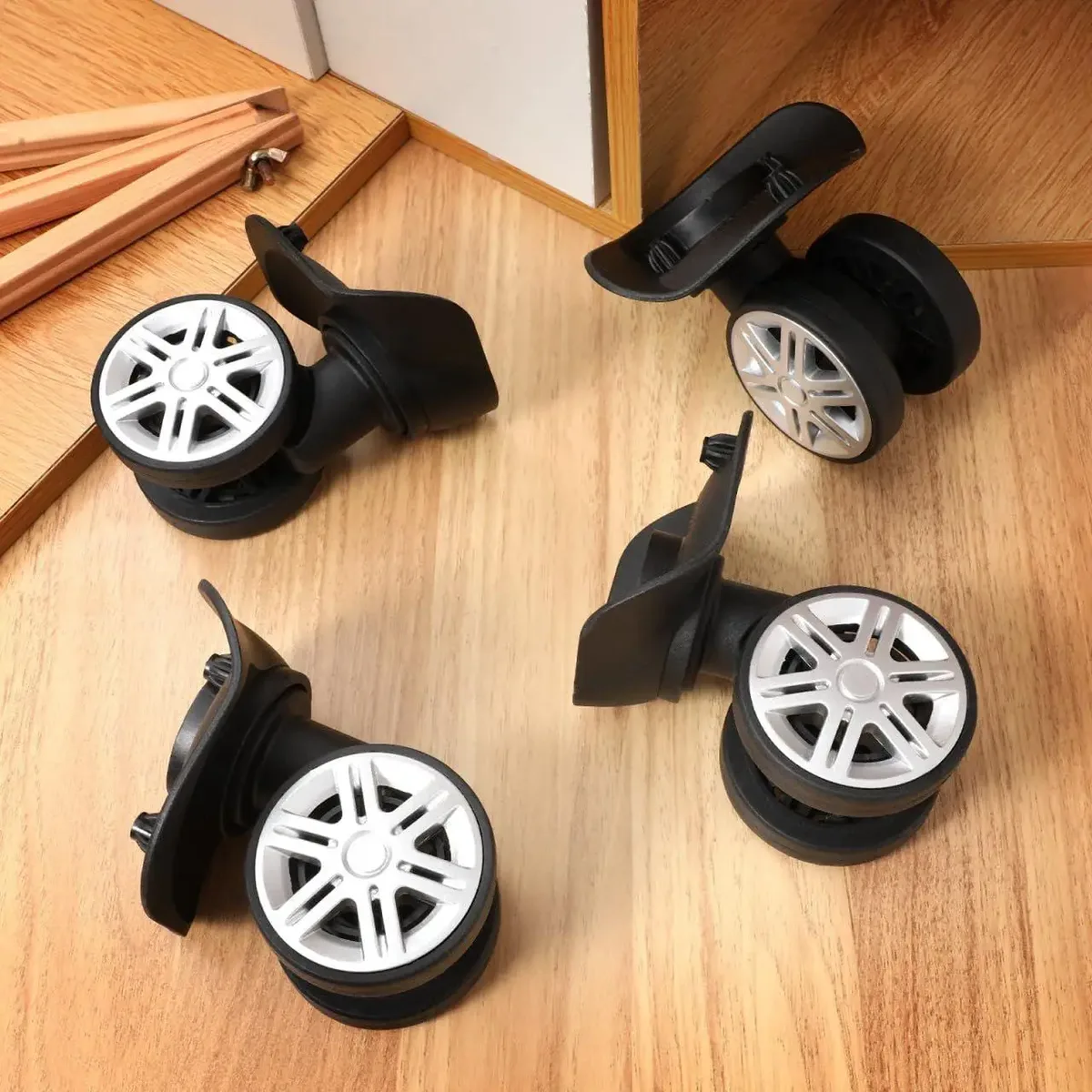 roues de remplacement pivotantes à 360 degrés pour bagages, 2 pièces, roues de remplacement universelles pour sac de voyage