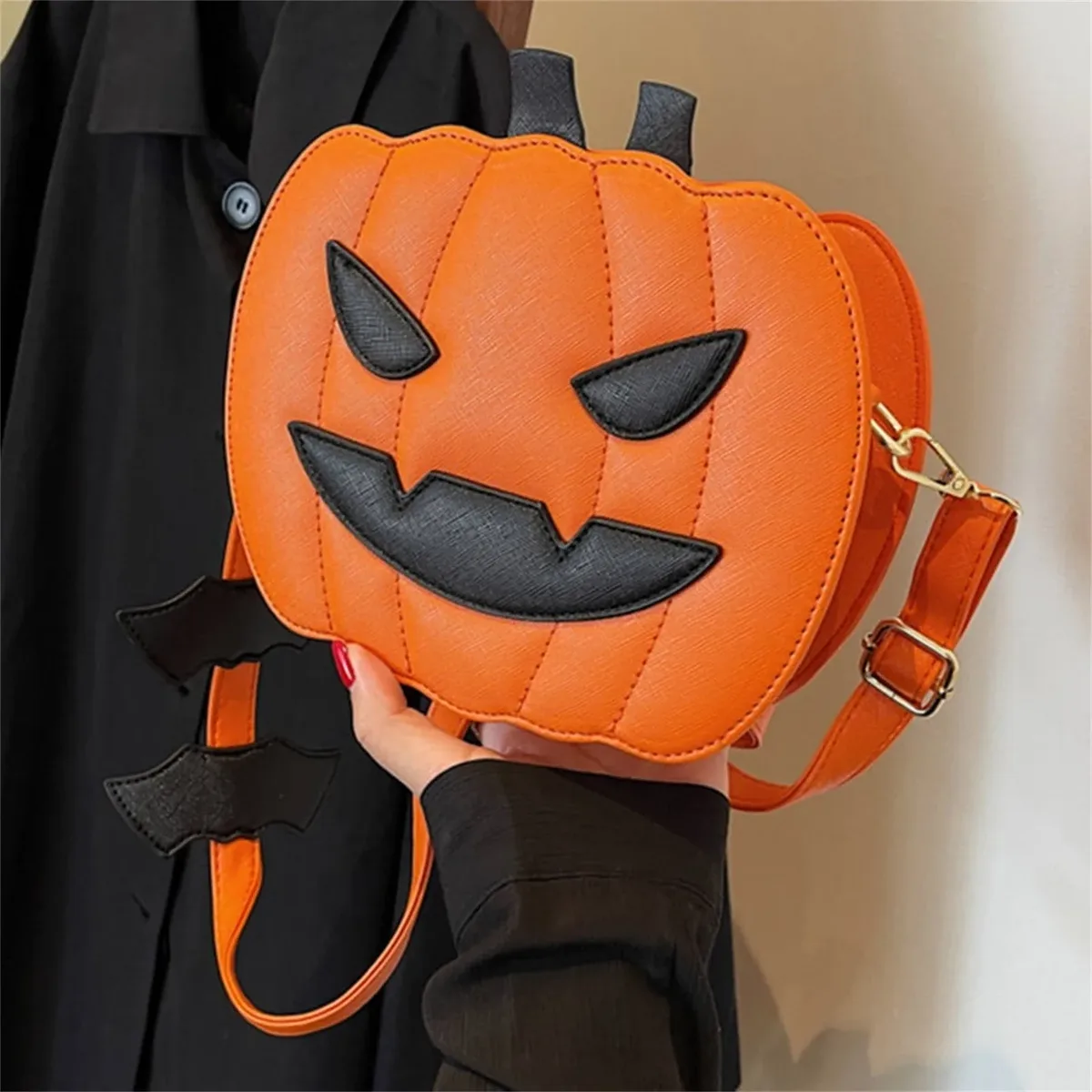 sac à bandoulière en cuir pu pour femme, sac à main d'halloween, sac à provisions d'halloween, sac de messager démon, initié à la aliments