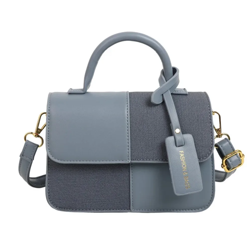 sac à bandoulière femme tendance color block, mini sac de voyage portable style coréen, sac carré petit format en pu grande capacité pour étudiante