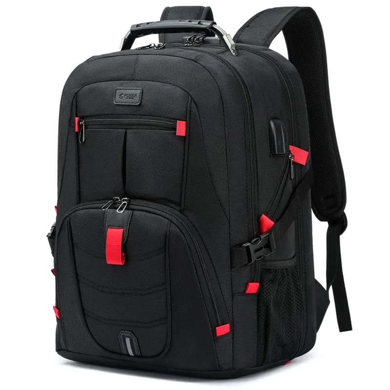 sac à dos de grande capacité 30l pour hommes, sac à dos portable décontracté à plusieurs compartiments, conception antivol, sac pour ordinateur portable, sac de jour à fermeture éclair