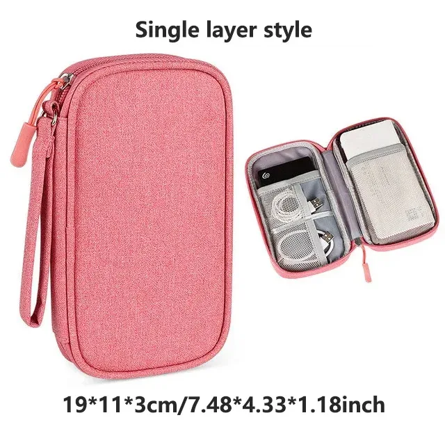 sac de rangement multi-couches pour accessoires numériques, anti-poussière, pour alimentation électrique, disque dur, batterie externe et câbles de données
