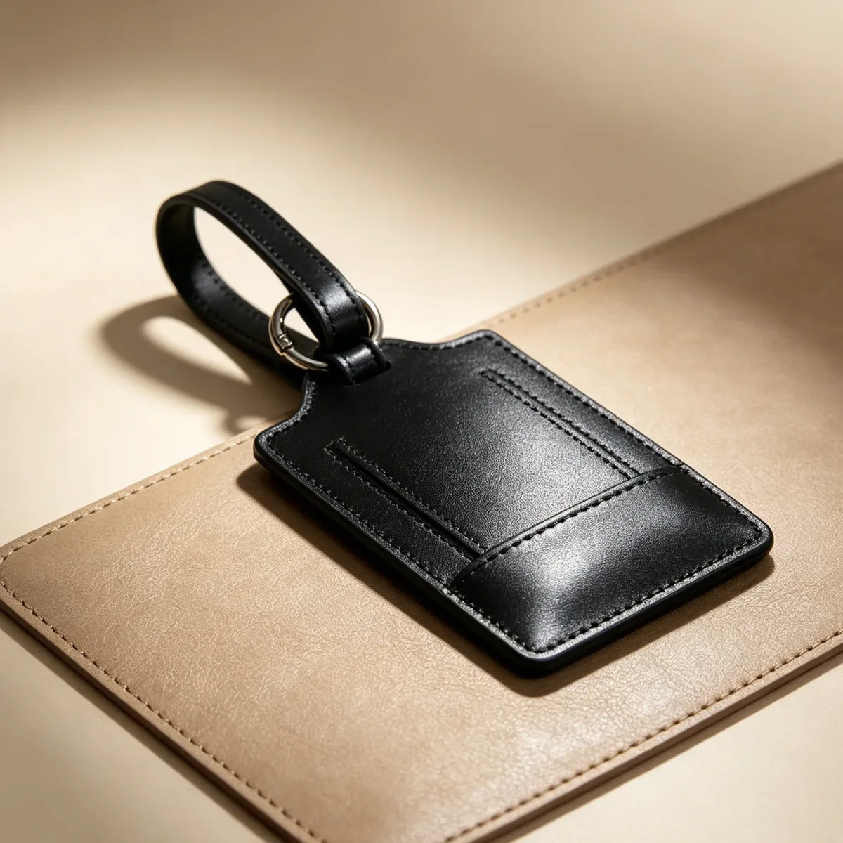 étiquette de bagage en cuir véritable, porte-adresse et identification pour valise et bagages de voyage