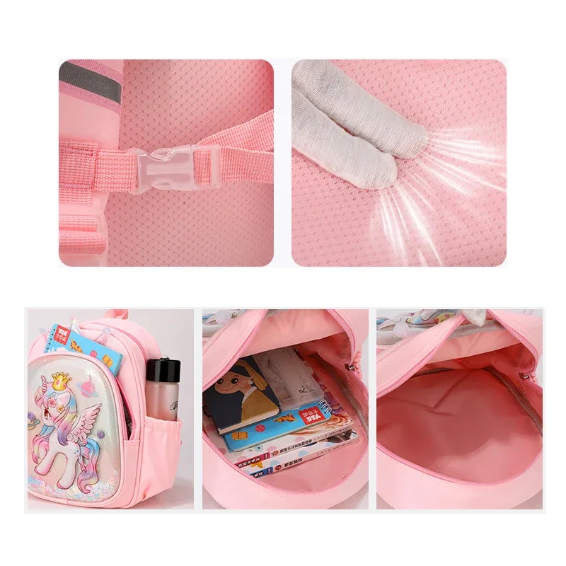 sac à dos licorne rose de dessin animé pour filles de 3 à 6 ans, léger, pour la maternelle, princesse, sirène, sac d'école, sac de voyage, sacs à dos mignons