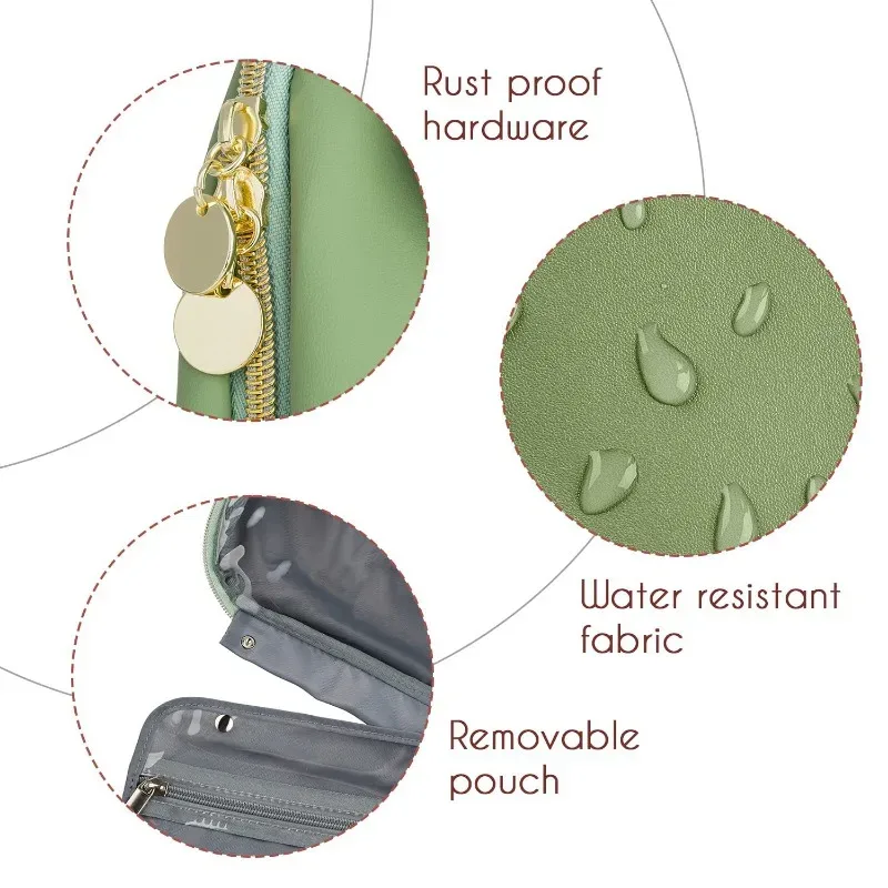 trousse de toilette multifonctionnelle résistante à l'eau pour femme, trousse de maquillage cosmétique, accessoires de toilette