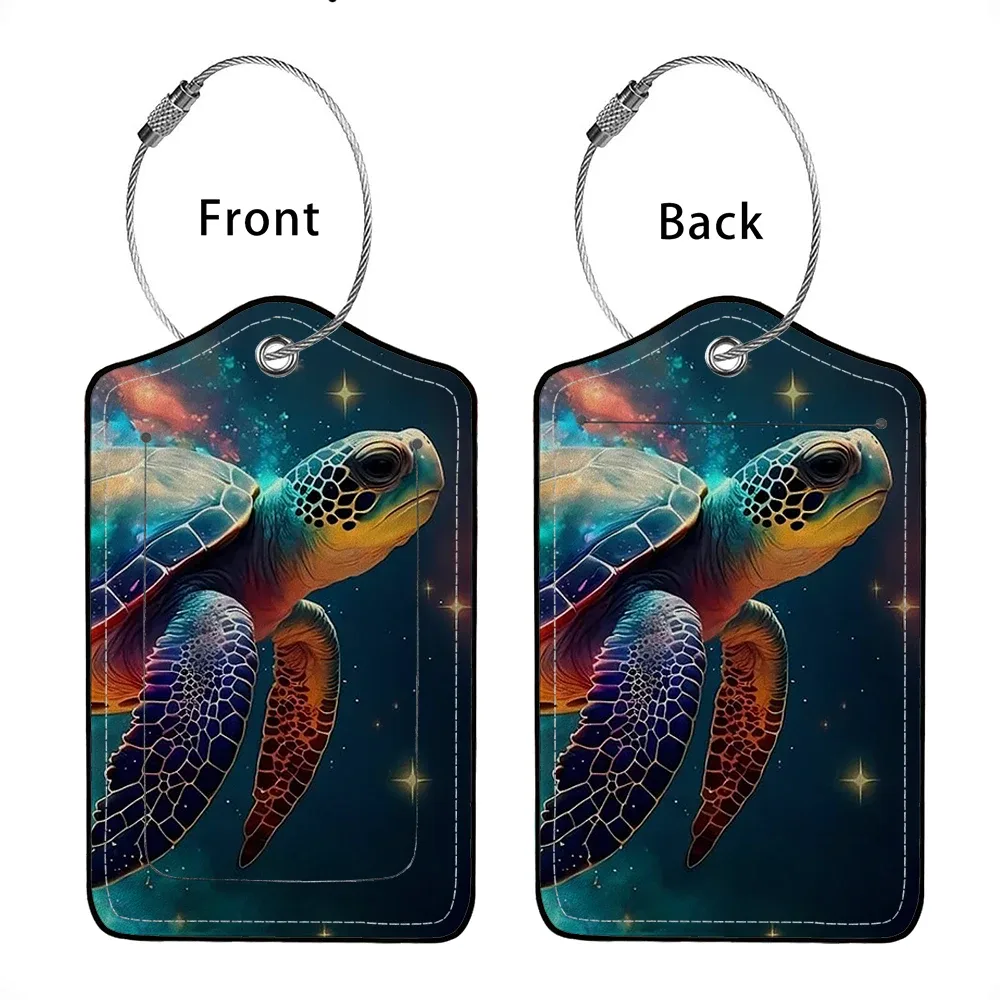 vente flash étiquette de bagage en cuir avec animaux mignons, étiquette d'adresse pour valise, étiquette d'embarquement pour bagage, clip d'identification avec nom et adresse