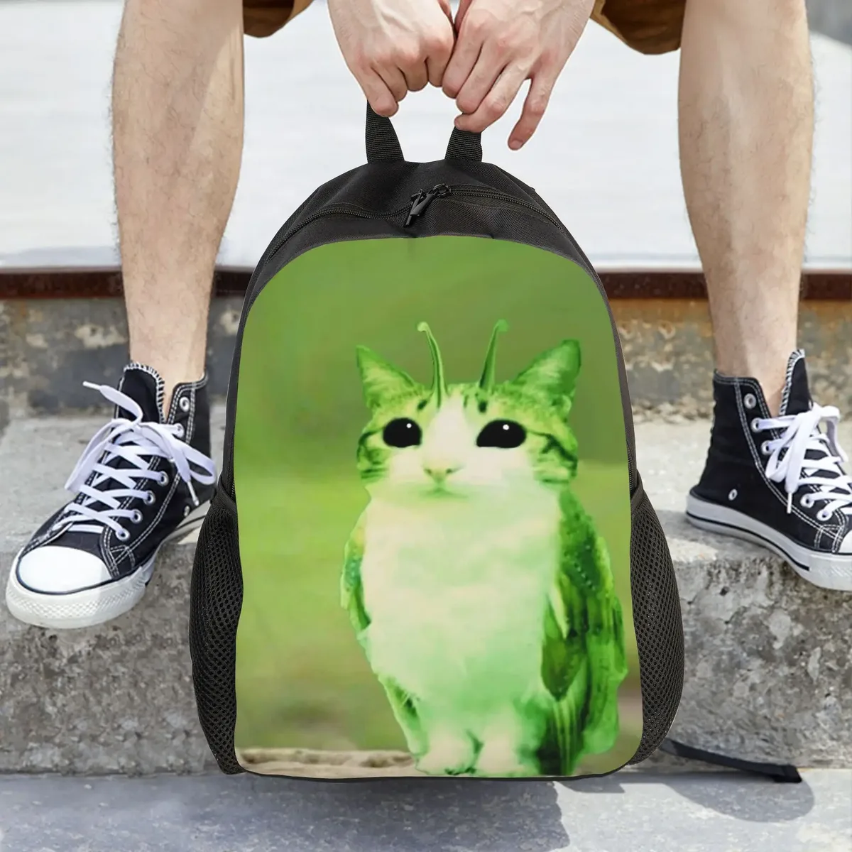sac à dos pour femmes owl cat meowl alien meme, sac d'école décontracté, sac à dos pour ordinateur portable, sac de voyage pour adolescents