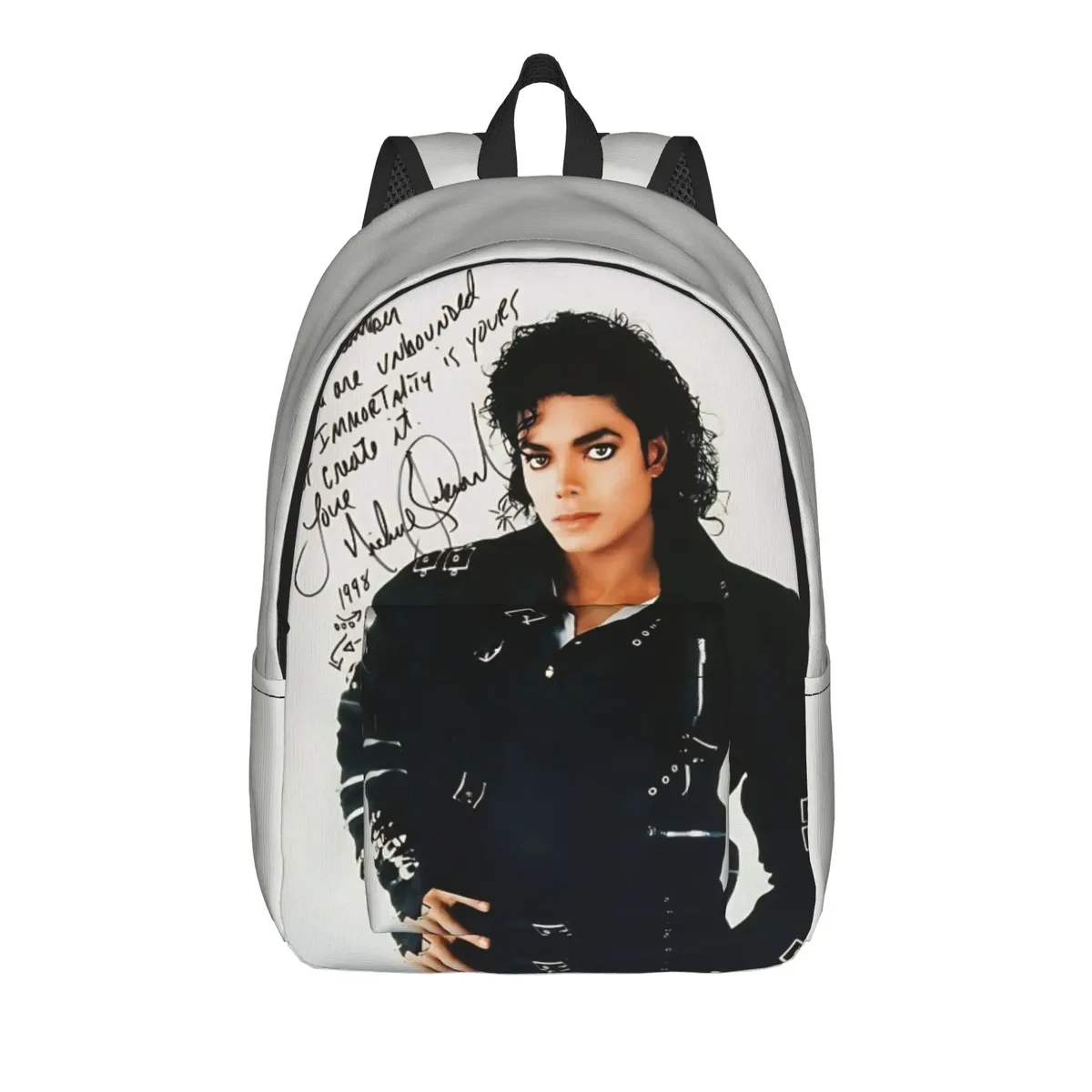 sac à dos vintage de la collection « retour à l’école », style pop, avec l’effigie de michael jackson, idéal pour les étudiants et pour ranger les collations.