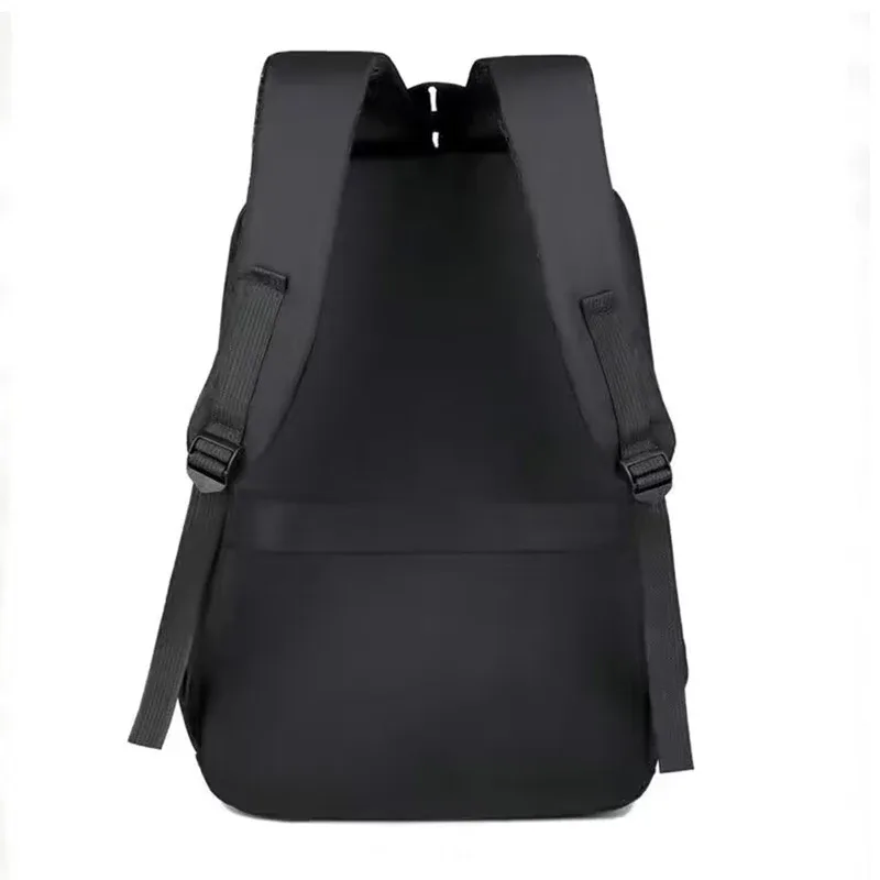 sac dos nylon noir accents orange motif flèches blanc bande latérale compartiments ordinateur grande capacité usage voyage