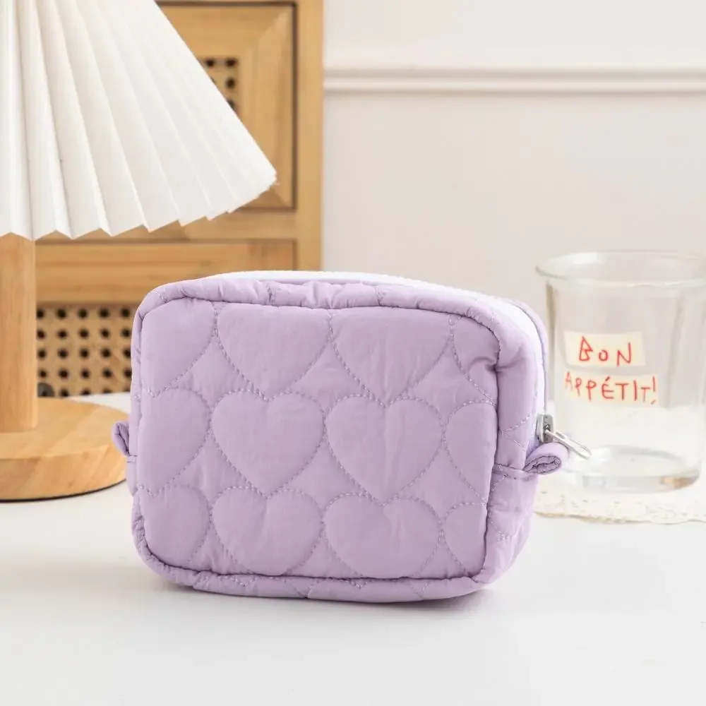 sacs de rangement de voyage pour étudiants, mini poudres cosmétiques, sacs à main d'embrayage pour femmes, design coeur d'amour, grande capacité, mignon, nouvelle mode
