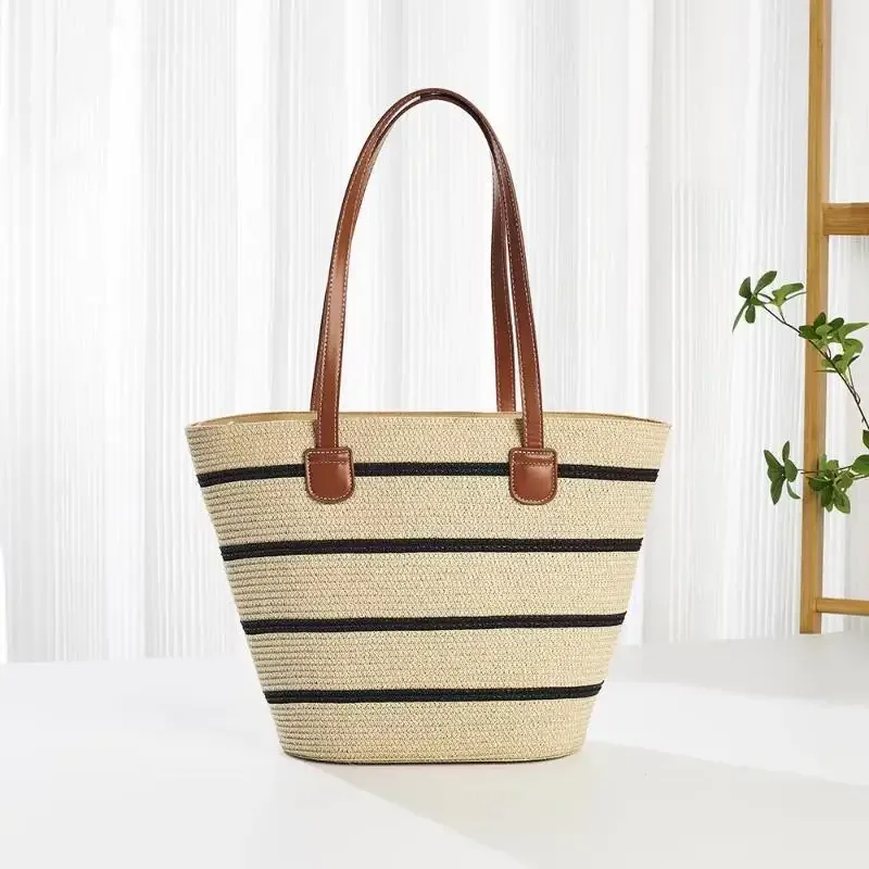 sac à bandoulière en paille inswind pour femmes, grande capacité, pour la plage, les voyages, les vacances, l'usage quotidien, le shopping, les trajets domicile-travail et les courts séjours