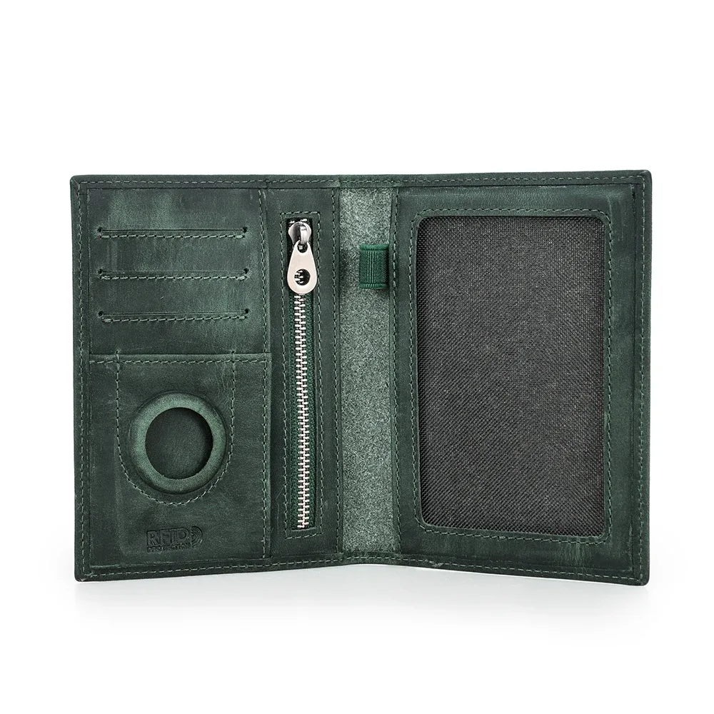 porte-passeport en cuir de vache véritable, portefeuille de voyage avec étui airtag, porte-stylo de poche anti-perte, couverture de passeport bloquant rfid