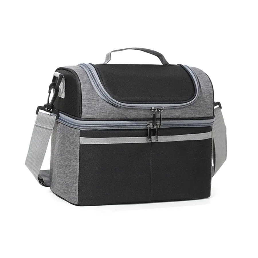 sac de rangement alimentaire portable oxford grande capacité, imperméable, avec fermeture éclair, boîte à lunch thermique pour pique-nique en plein air