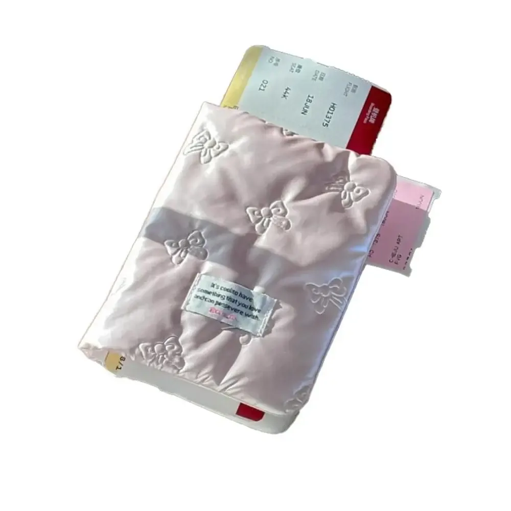 housse de passeport créative rose argentée en pu, multifonctionnelle, pour certificats, accessoires de sac de passeport, porte-cartes avec nœud papillon